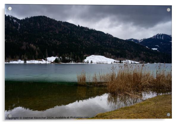 Lake Weissensee Winter Landscape in Carinthia Acrylic by Dietmar Rauscher