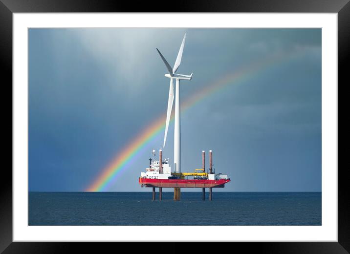 Teeside Offshore Wind Farm Framed Mounted Print by Alison Chambers