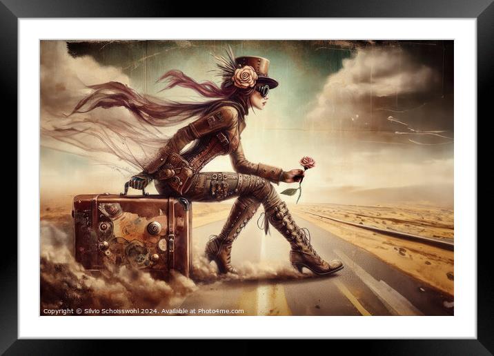 Steampunk Lady Framed Mounted Print by Silvio Schoisswohl