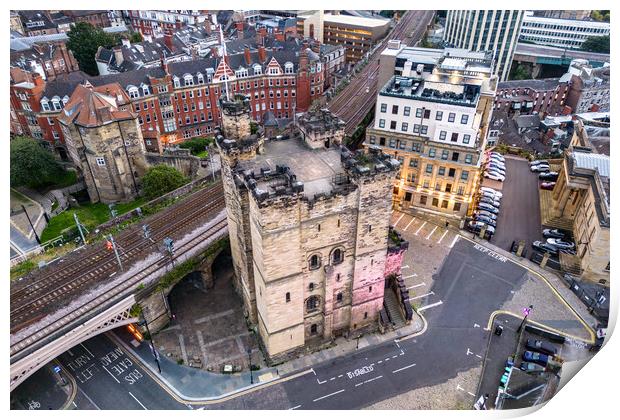 Castle Keep Newcastle Print by Apollo Aerial Photography