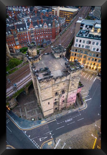 Castle Keep Newcastle Framed Print by Apollo Aerial Photography