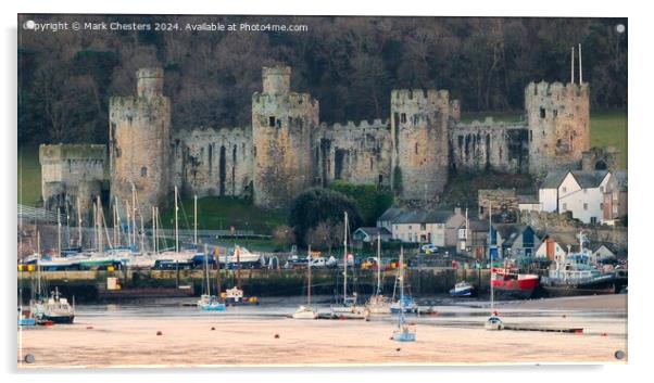 Mighty Conwy Castle Acrylic by Mark Chesters