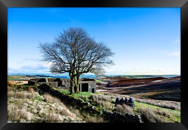 Top Withens, panoramic vista Framed Print by Chris North