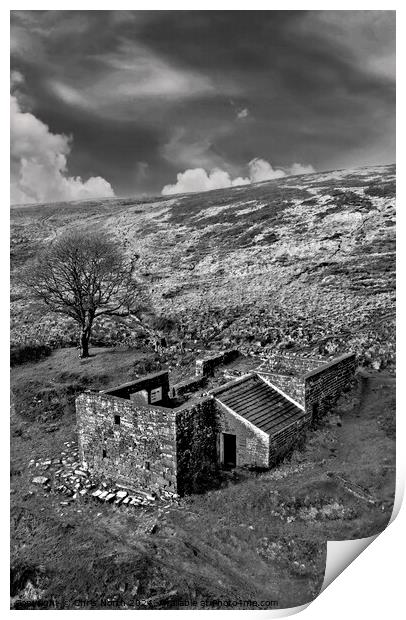 Wuthering Heights, ruined farmhouse Print by Chris North