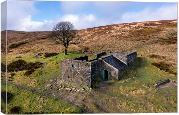 Wuthering Heights, ruined farmhouse atTop Withens Canvas Print by Chris North