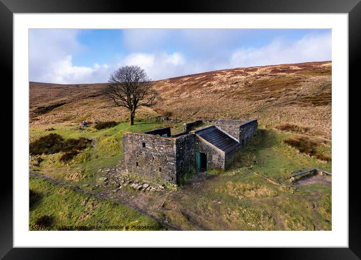 Wuthering Heights, ruined farmhouse atTop Withens Framed Mounted Print by Chris North