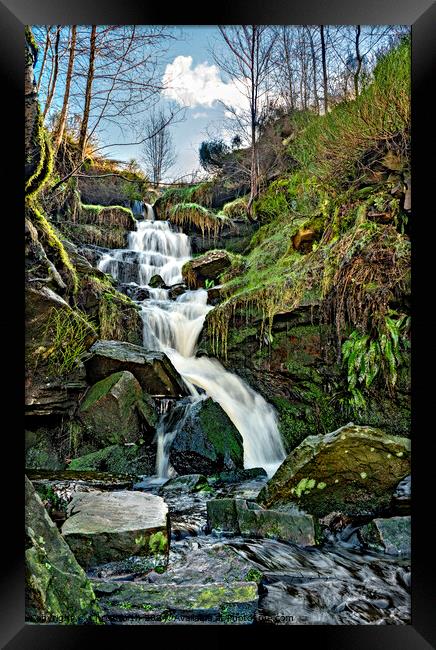 The Brontë waterfall on Harwoth moor. Framed Print by Chris North