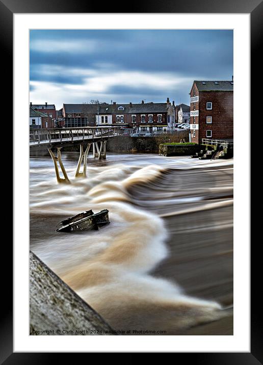 Castleford Weir Framed Mounted Print by Chris North