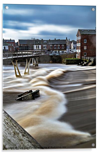 Castleford Weir Acrylic by Chris North
