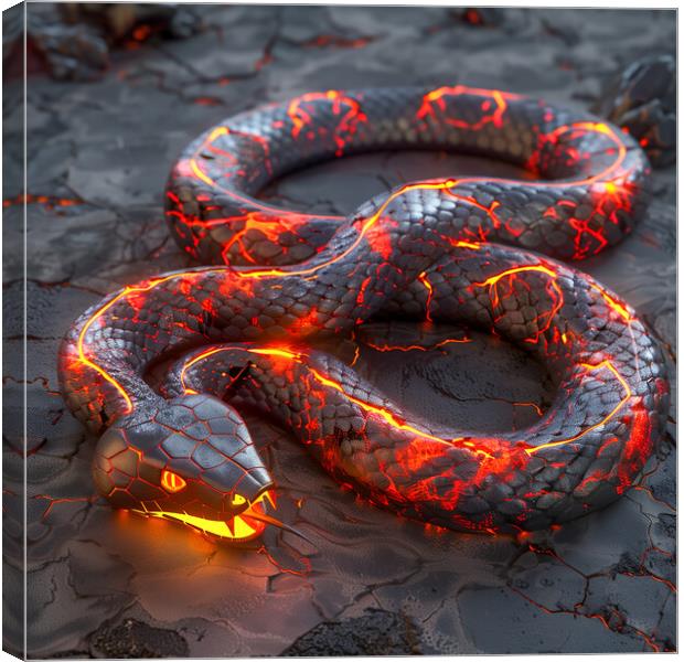 Icelandic Lava Snake Canvas Print by T2 