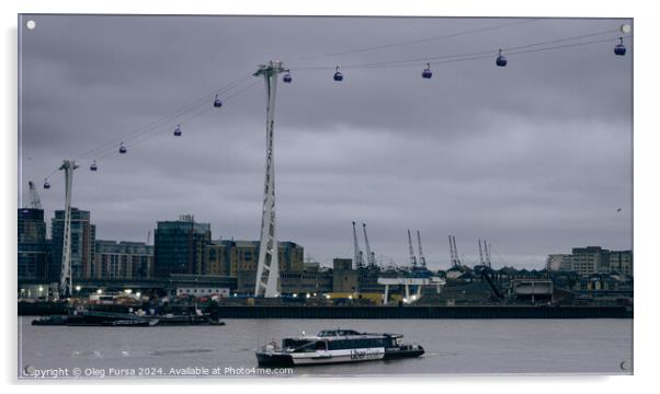 Cable cars in London, Greenwich  Acrylic by Oleg Fursa
