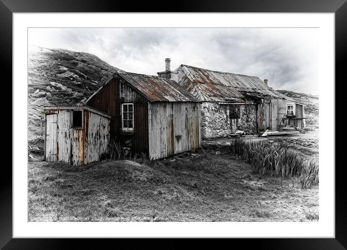 Home No More, Cottage Ruin Isle of Harris Scotland Framed Mounted Print by Barbara Jones