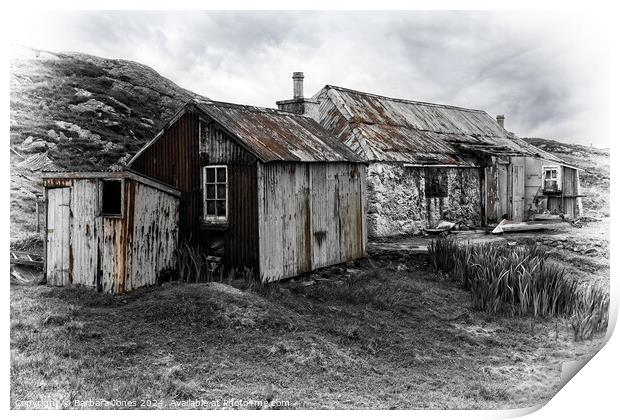 Home No More, Cottage Ruin Isle of Harris Scotland Print by Barbara Jones