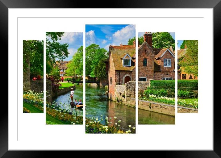 Great Stour river in Westgate Gardens, Canterbury,England. Framed Mounted Print by Luigi Petro