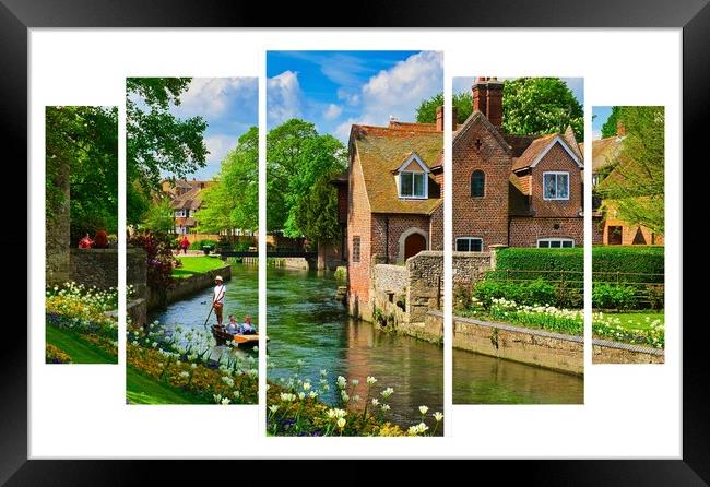 Great Stour river in Westgate Gardens, Canterbury,England. Framed Print by Luigi Petro