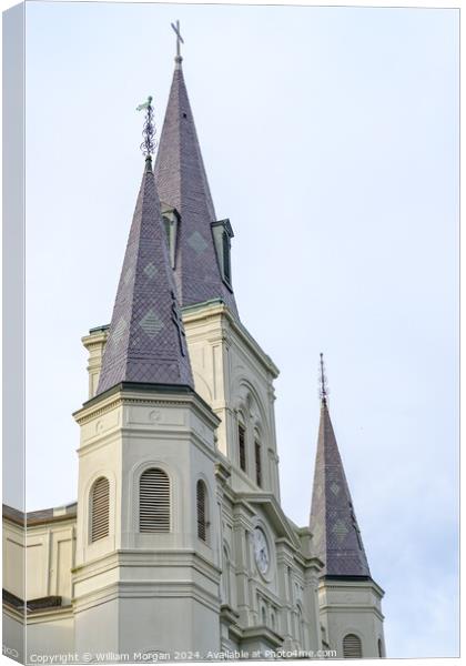Spires of St. Louis Cathedral Canvas Print by William Morgan