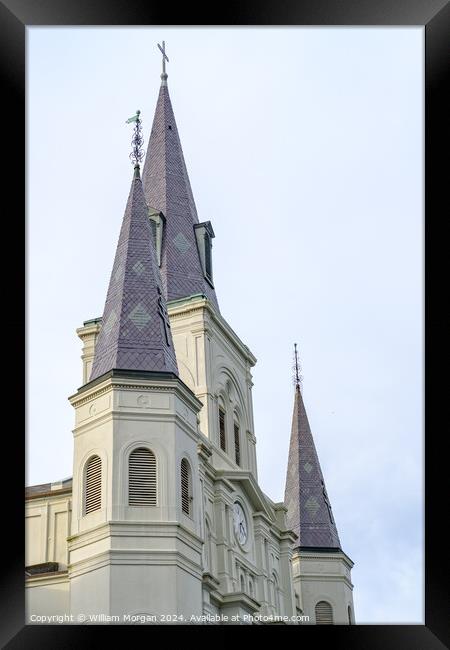 Spires of St. Louis Cathedral Framed Print by William Morgan
