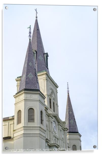 Spires of St. Louis Cathedral Acrylic by William Morgan