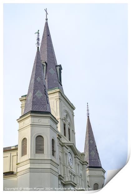 Spires of St. Louis Cathedral Print by William Morgan