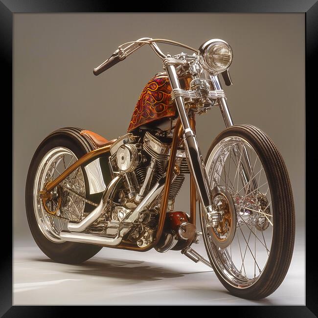 Harley-Davidson Bobber Motorcycle Framed Print by T2 