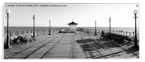 Swanage Pier Panorama Acrylic by Stuart Wyatt