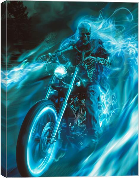 Ghost Rider Harley-Davidson Biker Art Canvas Print by T2 