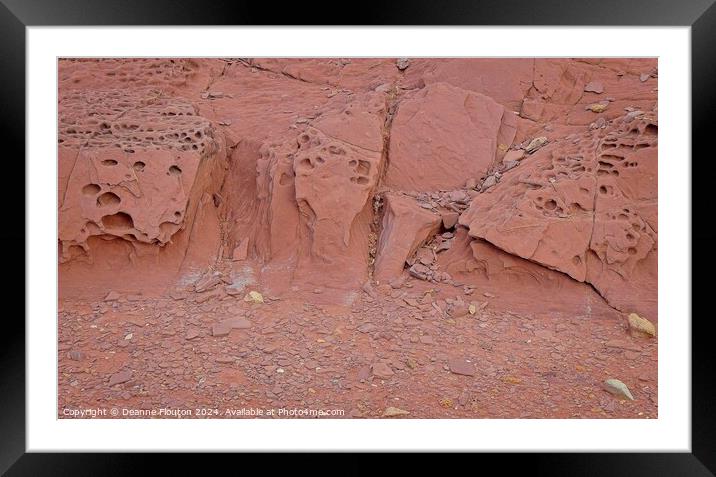 Red Rock Erosion Patterns Menorca Framed Mounted Print by Deanne Flouton