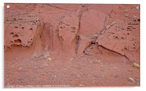 Red Rock Erosion Patterns Menorca Acrylic by Deanne Flouton