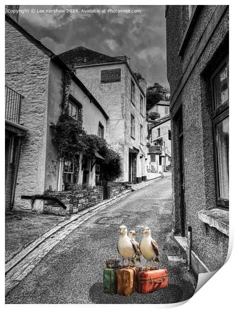 Even Seagulls Need a Holiday so why not in Looe Print by Lee Kershaw