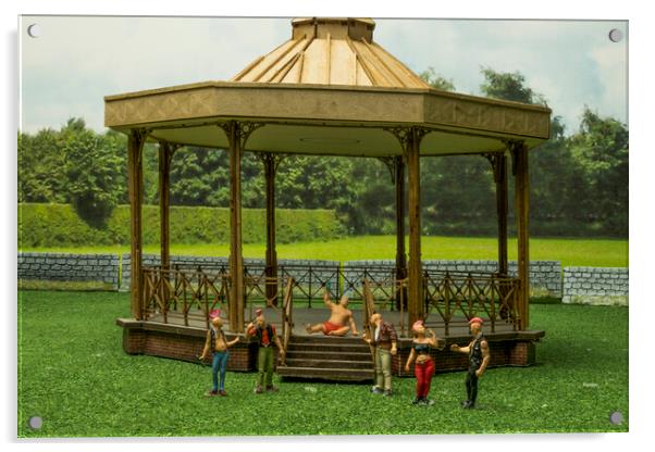 Bandstand Boozers Acrylic by Steve Purnell