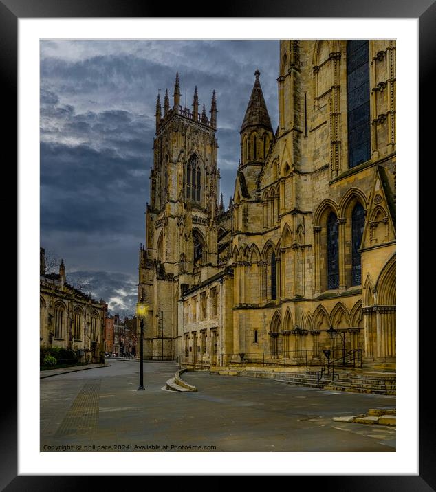 York Minster Cathedral Framed Mounted Print by phil pace