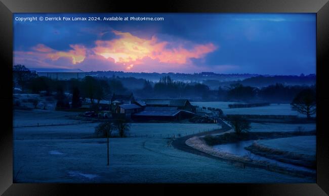 Frosty morning over bury, manchester Framed Print by Derrick Fox Lomax