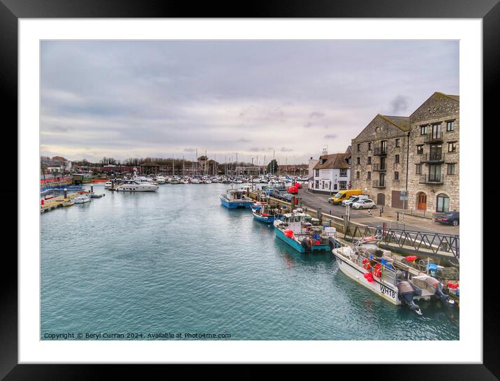 Weymouth Harbour Framed Mounted Print by Beryl Curran