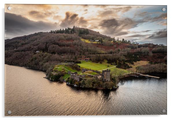 Urquhart Castle Acrylic by Apollo Aerial Photography