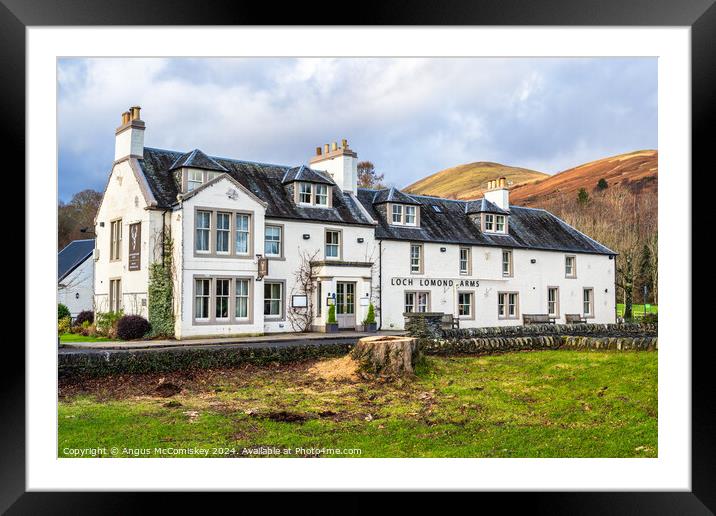 Loch Lomond Arms Hotel in Luss, Scotland Framed Mounted Print by Angus McComiskey