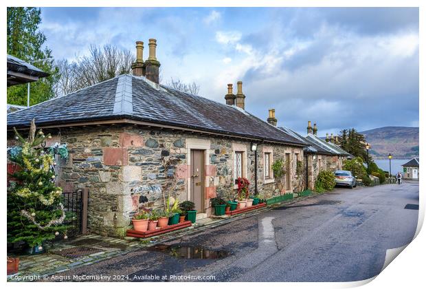 Cottages on Pier Road in Luss, Scotland Print by Angus McComiskey