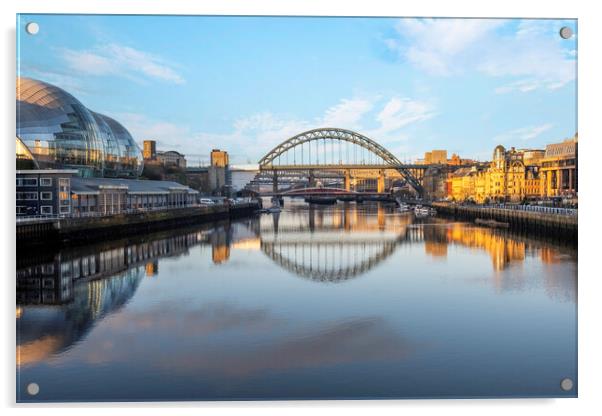 Tyne Bridge Refelections Acrylic by Steve Smith