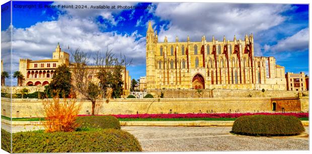 Palma Cathedral Mallorca Spain Canvas Print by Peter F Hunt