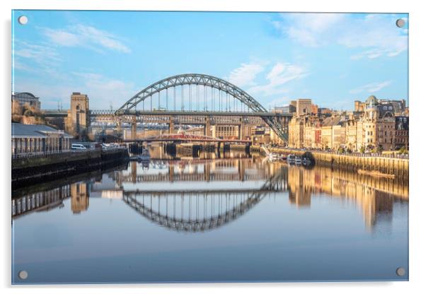 Tyne Bridge Refelections Acrylic by Steve Smith