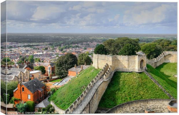 Lincoln Castle Lucy Tower and Beyond Canvas Print by Diana Mower