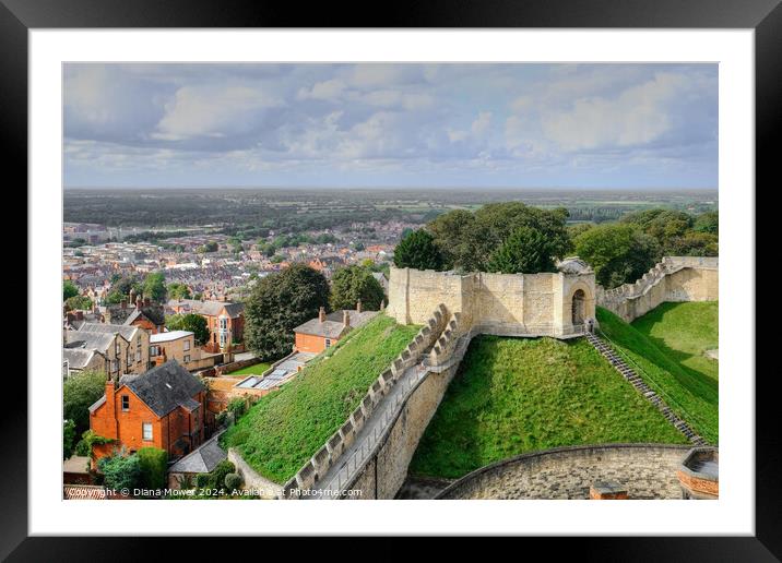 Lincoln Castle Lucy Tower and Beyond Framed Mounted Print by Diana Mower