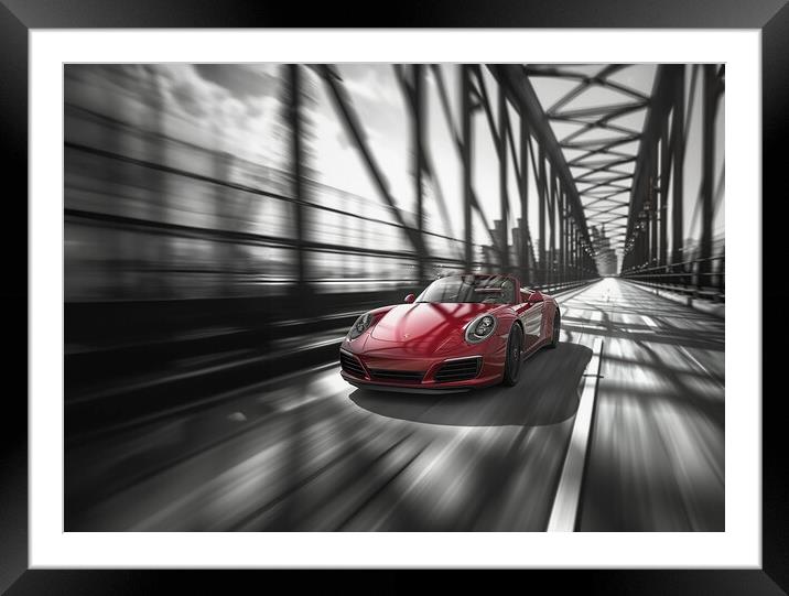 Porsche Blur Framed Mounted Print by Picture Wizard