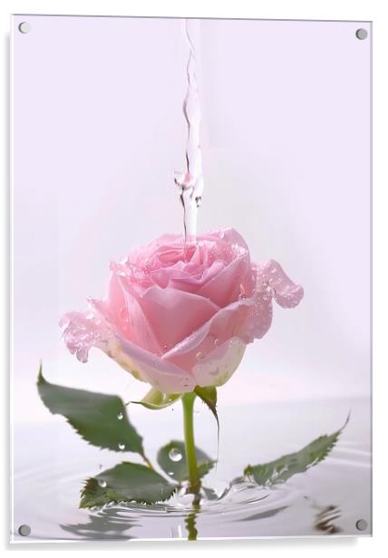 Pink Rose Acrylic by Picture Wizard