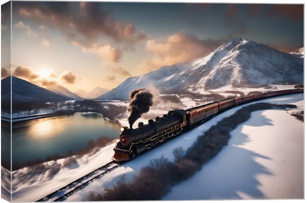 Vintage Express Steam Train Canvas Print by Picture Wizard