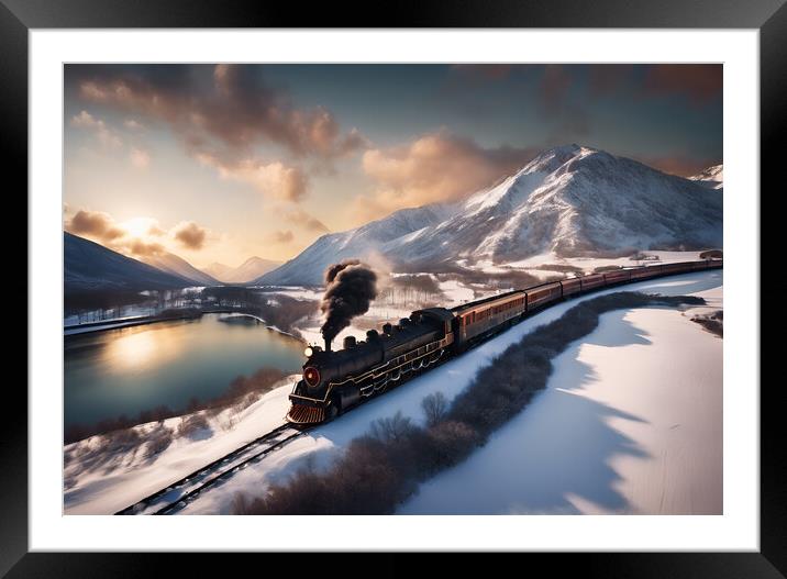 Vintage Express Steam Train Framed Mounted Print by Picture Wizard
