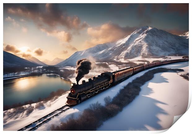 Vintage Express Steam Train Print by Picture Wizard