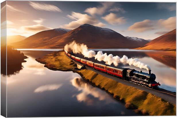Steam Train Scenic Canvas Print by Picture Wizard