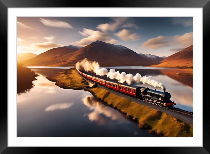 Steam Train Scenic Framed Mounted Print by Picture Wizard
