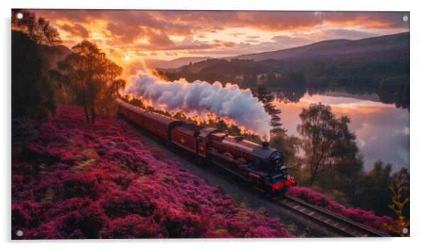 Scottish Highlands Steam Train Acrylic by T2 