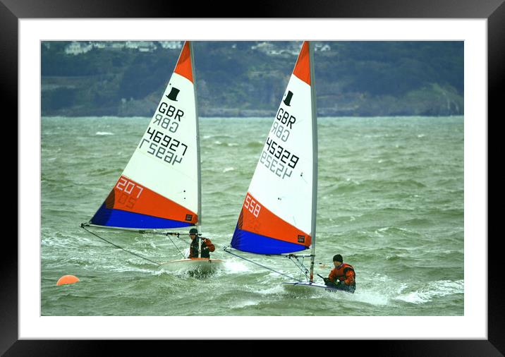 Sailing boats, Toppers, at Paignton, Devon Framed Mounted Print by Bryan 4Pics